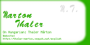marton thaler business card