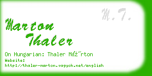 marton thaler business card